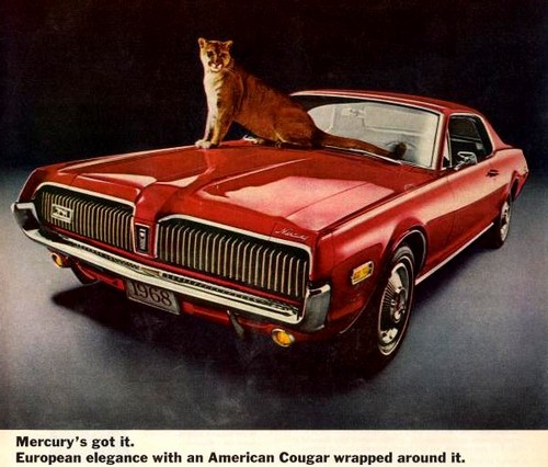 Mercury Cougar introducerades 1967 som en lyxigare komplement til Ford
